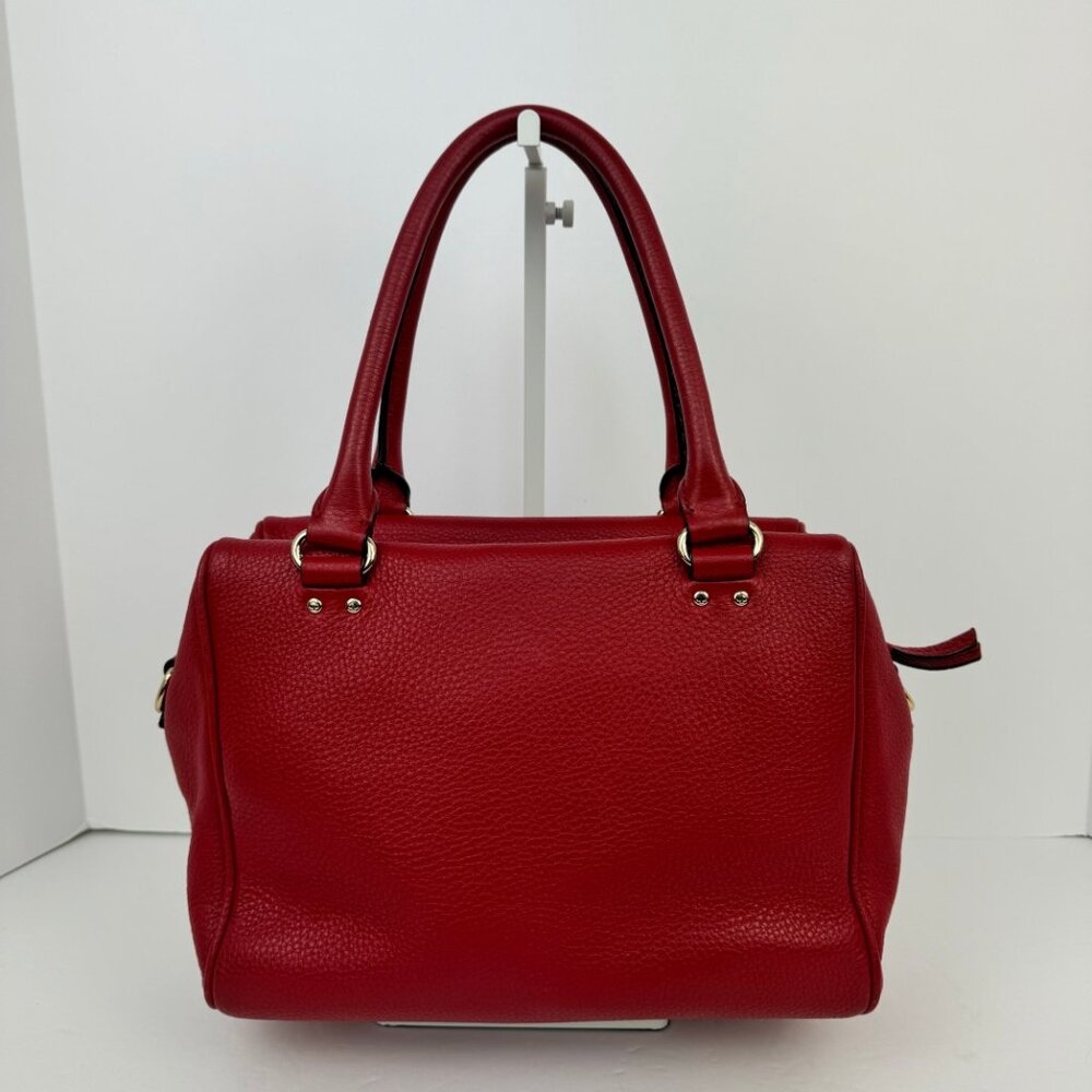 Kate Spade Red Pebbled Leather Satchel Handbag - Picture 2 of 15
